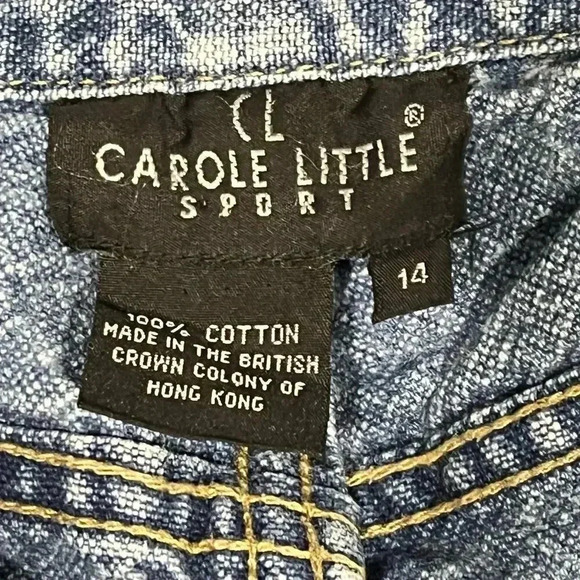 Carole Little‎ Sport Vintage 100% Cotton Pleated High Waist Denim Jeans 14 - Picture 5 of 5